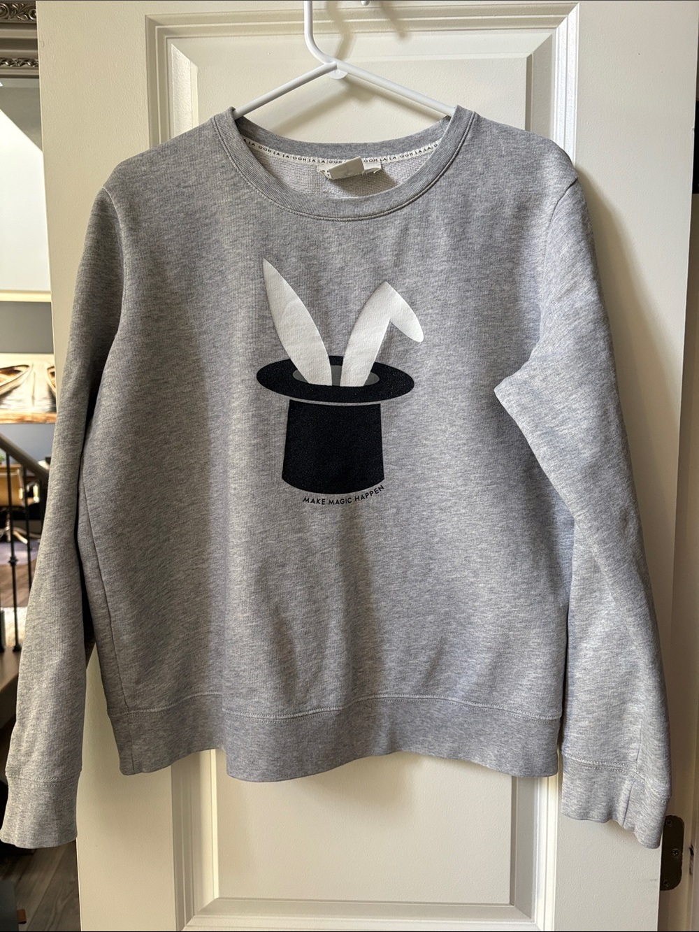 kate spade Gray Crewneck Sweatshirt with Magic Bunny - Picture 1 of 3
